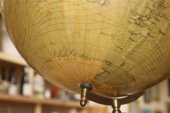 A Swedish 12 inch terrestrial globe c.1900 height 59cm